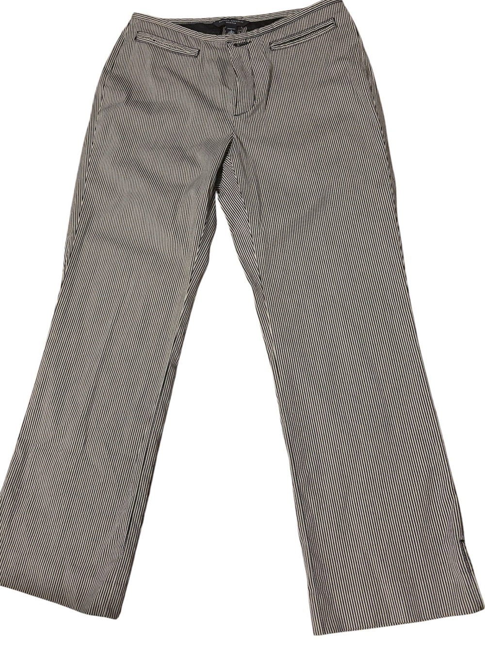 Banana Republic Martin Pinstripe Cropped- Black & Taupe Pants